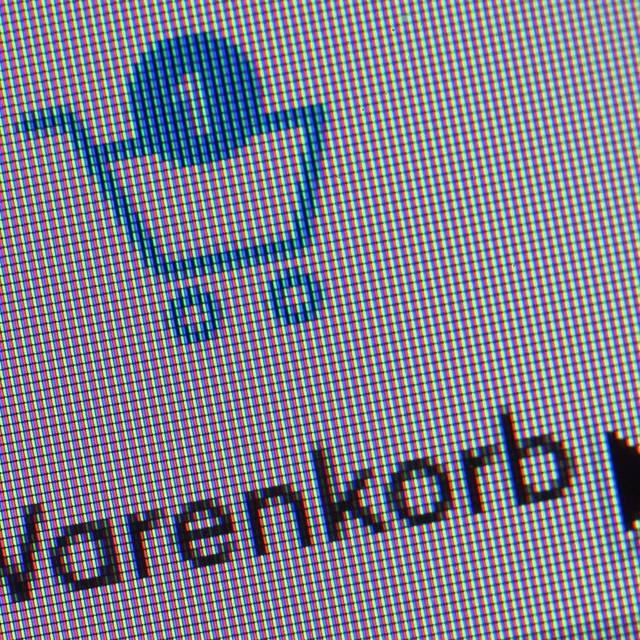 Symbol eines Warenkorbs auf einer Website
