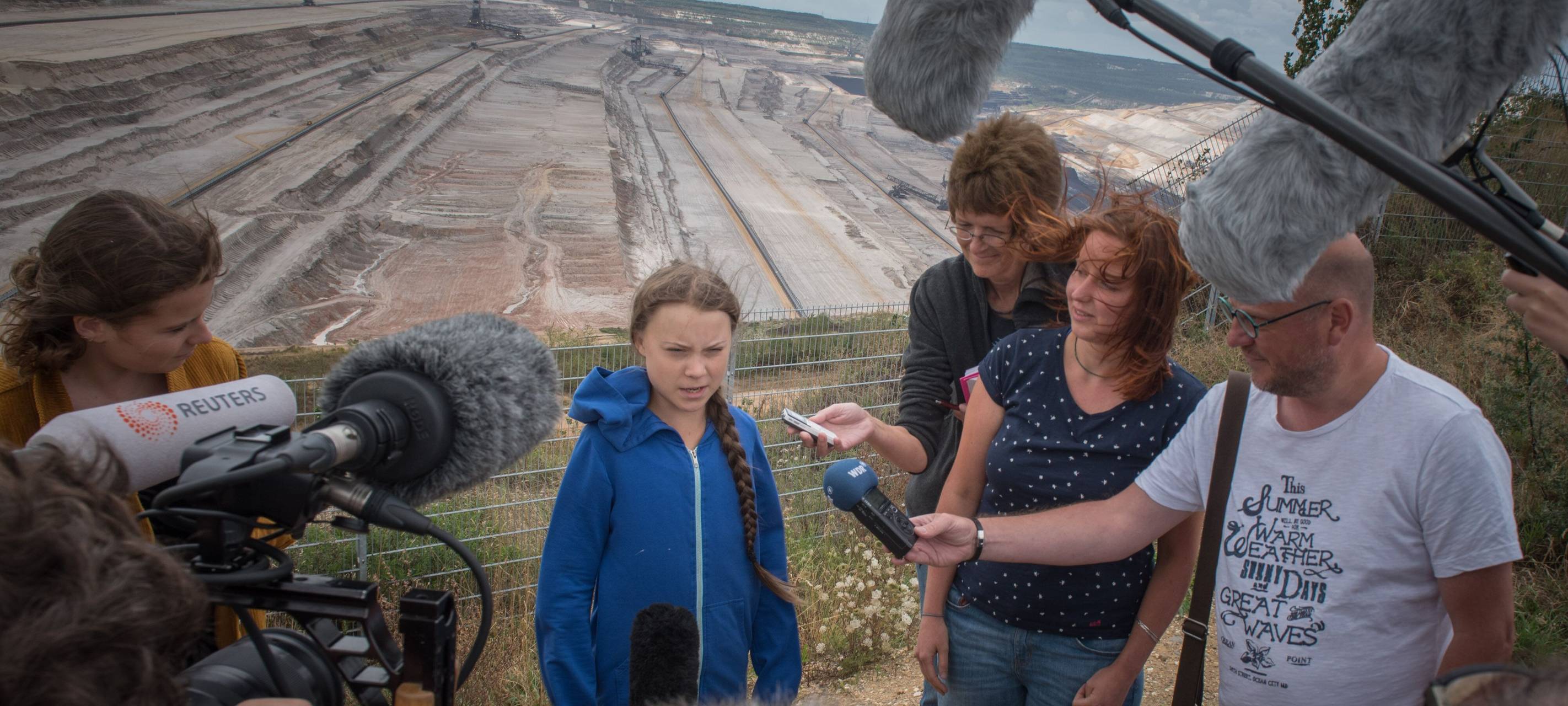 Greta Thunberg im Tagebau Hambach