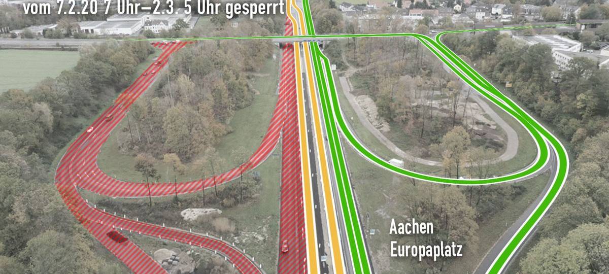 A544: Anschlusstelle Würselen gesperrt
