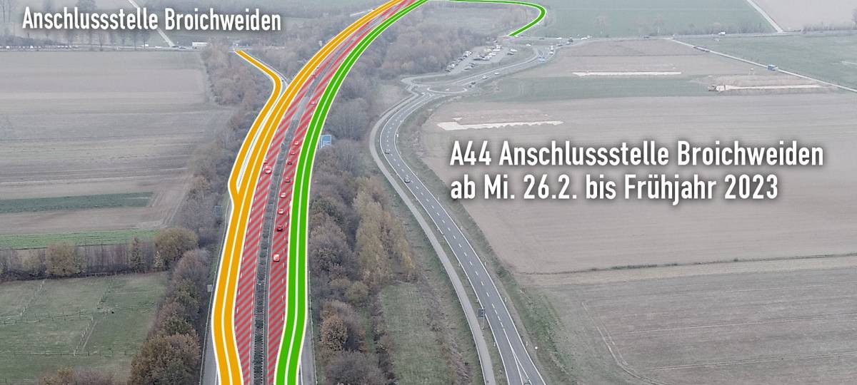 Neue Baustellenverkehrsführung auf A44