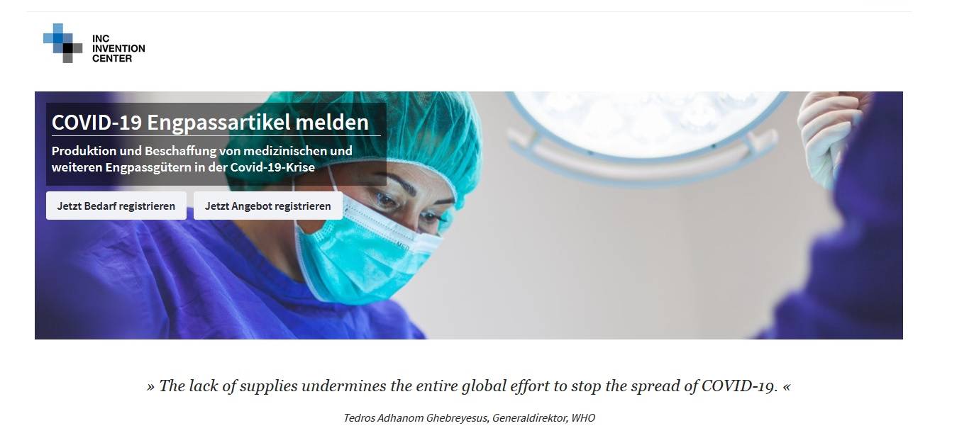 Koordinierungs-Plattform zur Beschaffung von Covid-19-Engpassartikeln