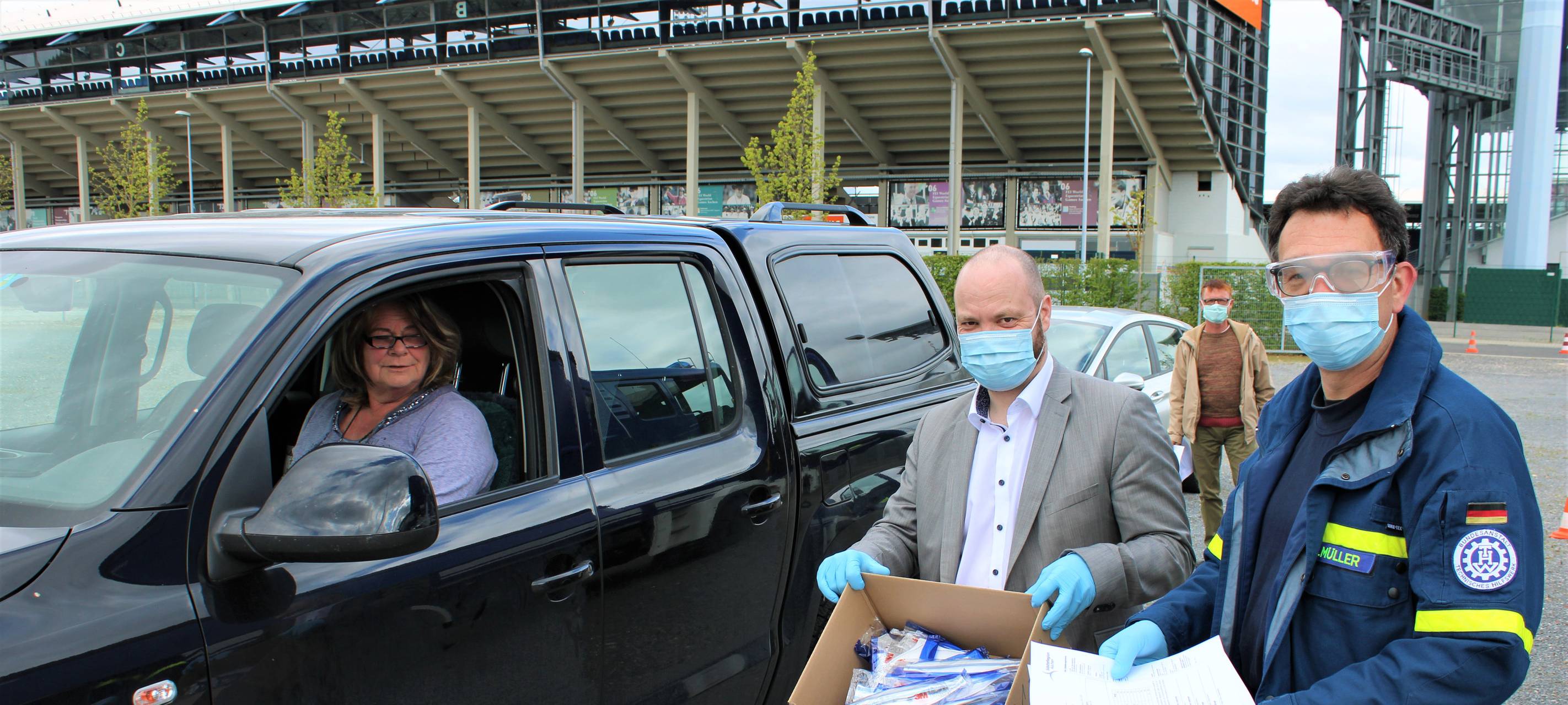 Verteilung von Schutzmaterial läuft