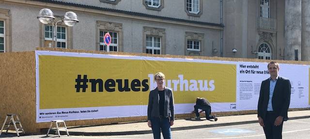 Interaktiver Bauzaun am Neuen Kurhaus