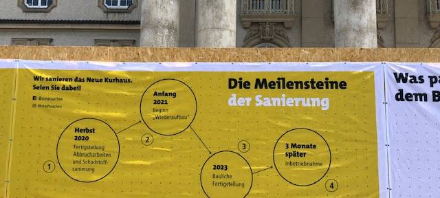 Interaktiver Bauzaun am Neuen Kurhaus