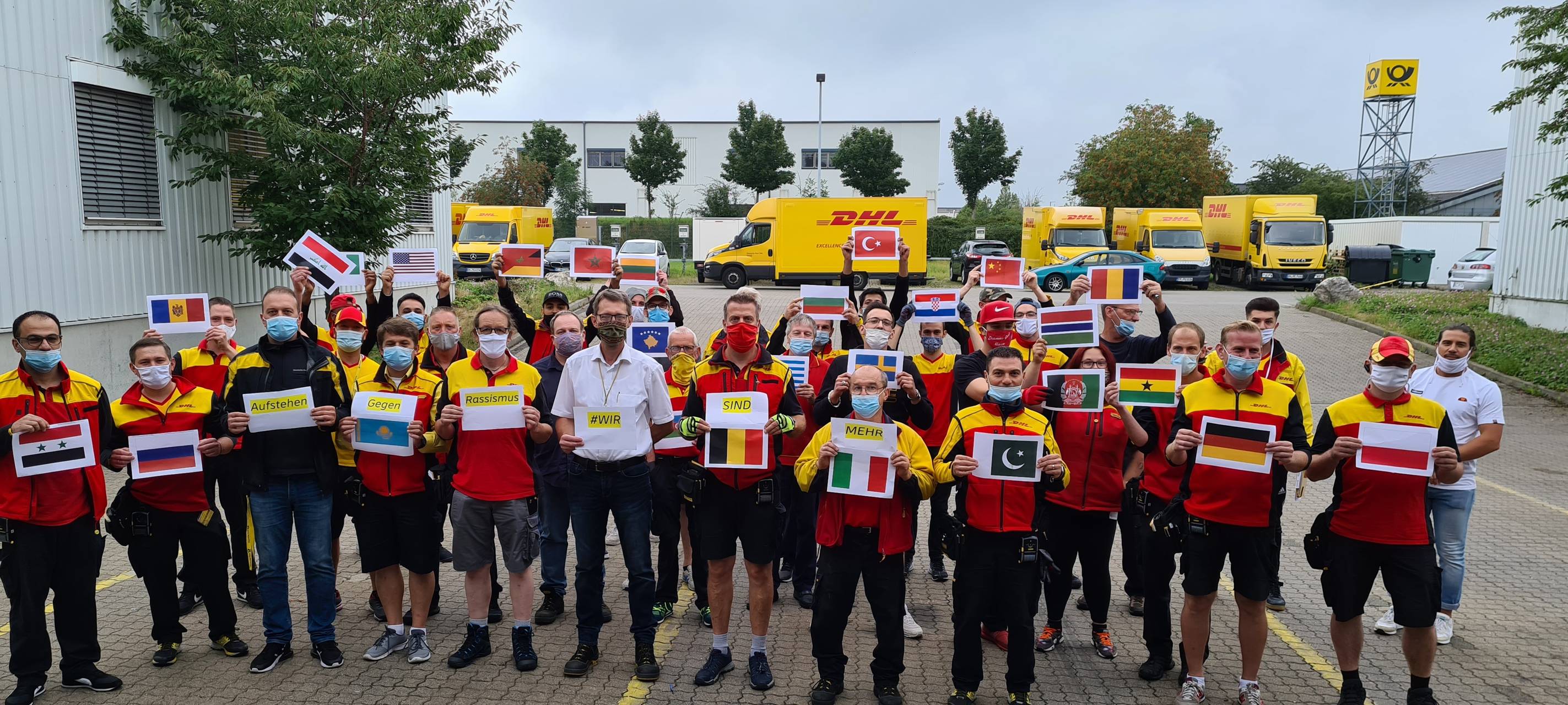 Paketzusteller in Aachen gegen Rassismus
