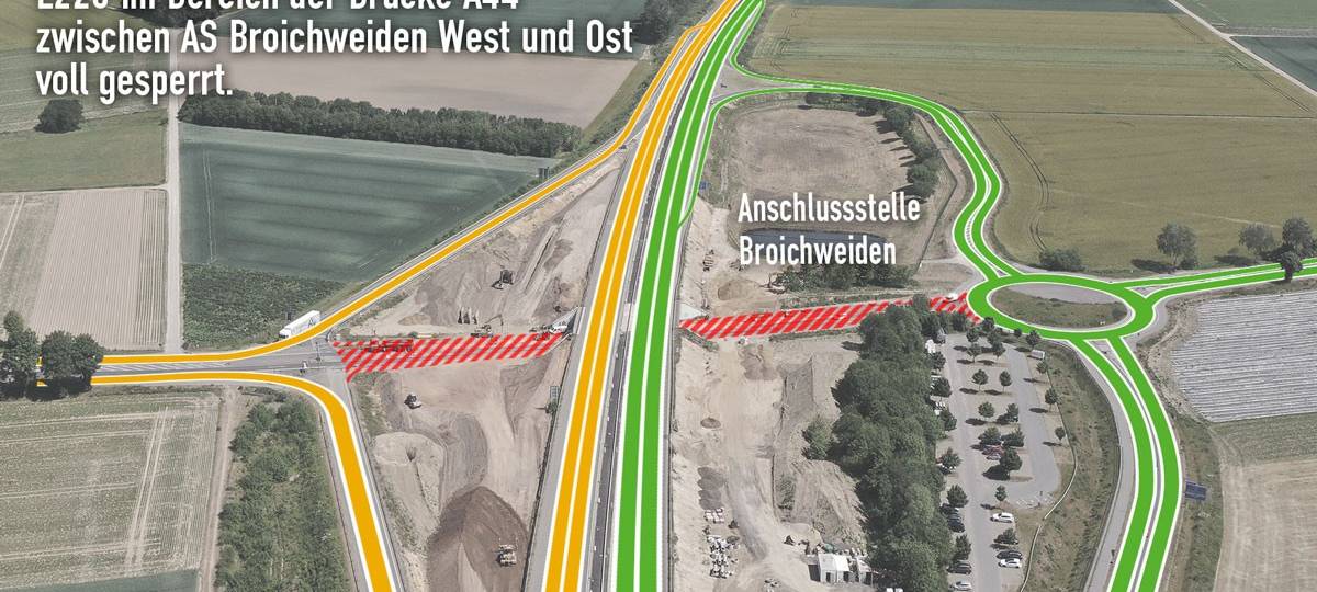 L223 bei Broichweiden am Wochenende gesperrt