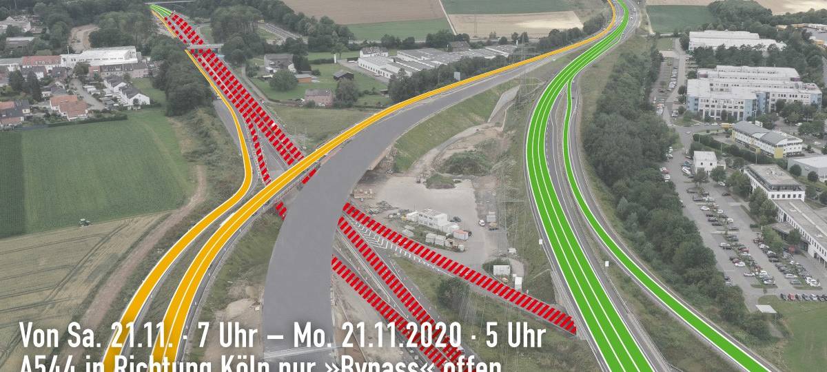 Sperrungen A544 und Toledoring