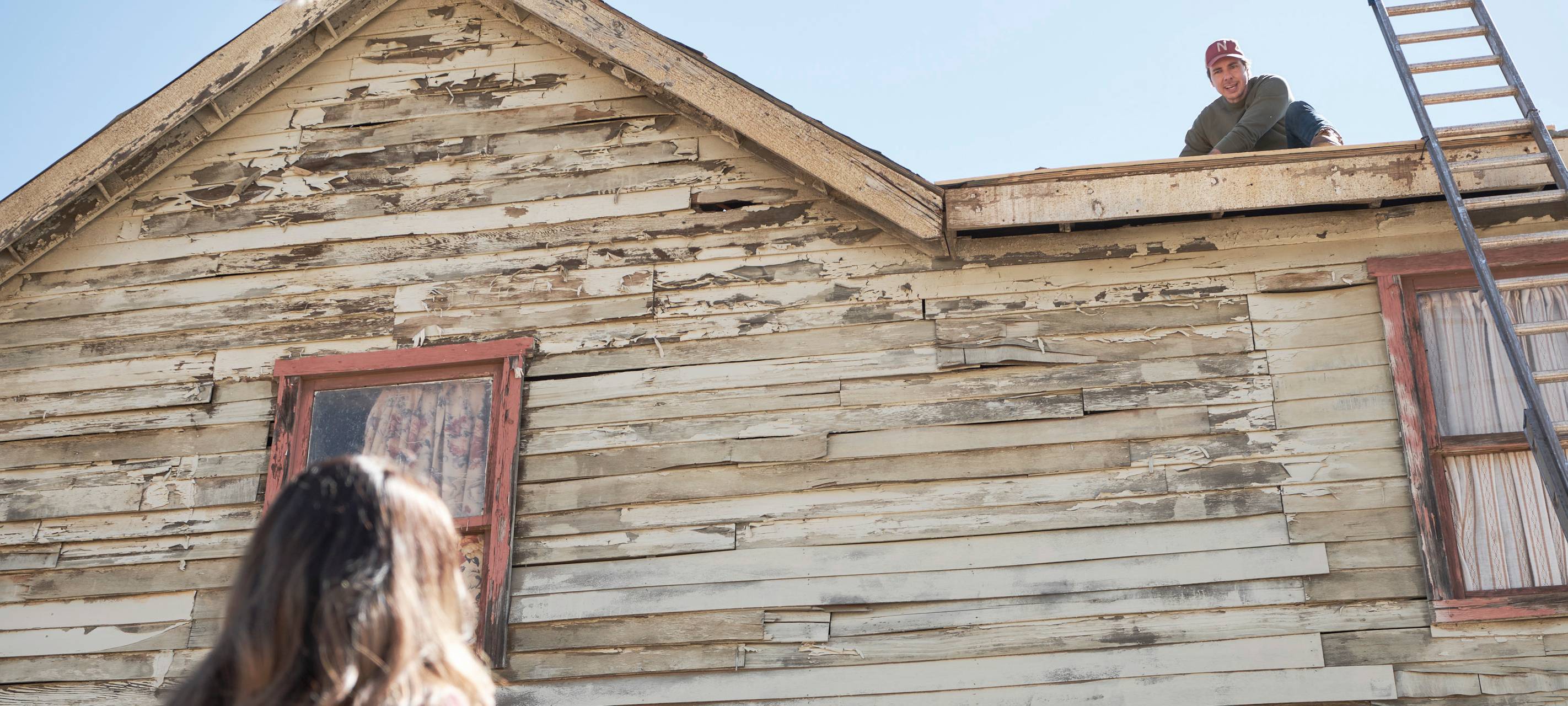 Mike auf dem Dach seiner Farm.