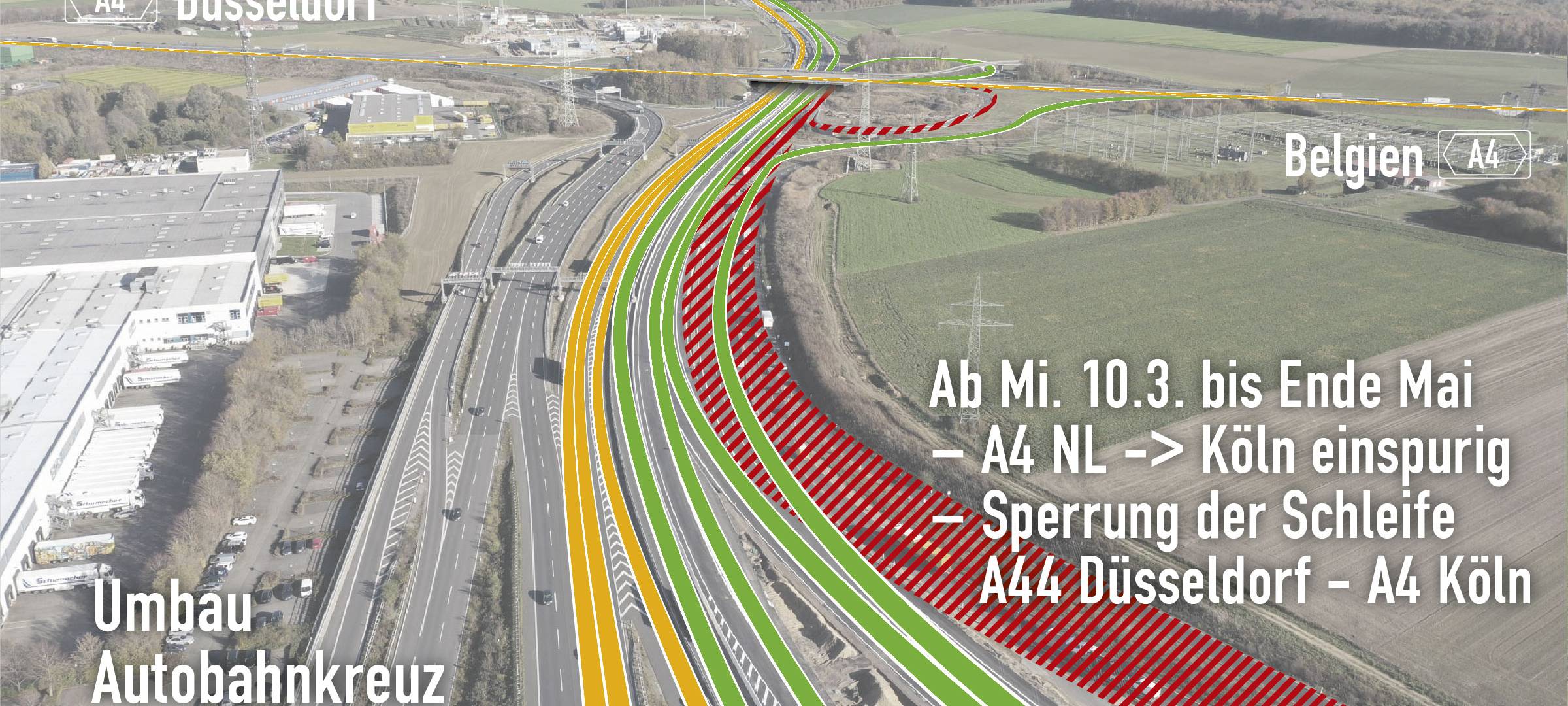 Der letzte große Bauabschnitt am Autobahnkreuz Aachen