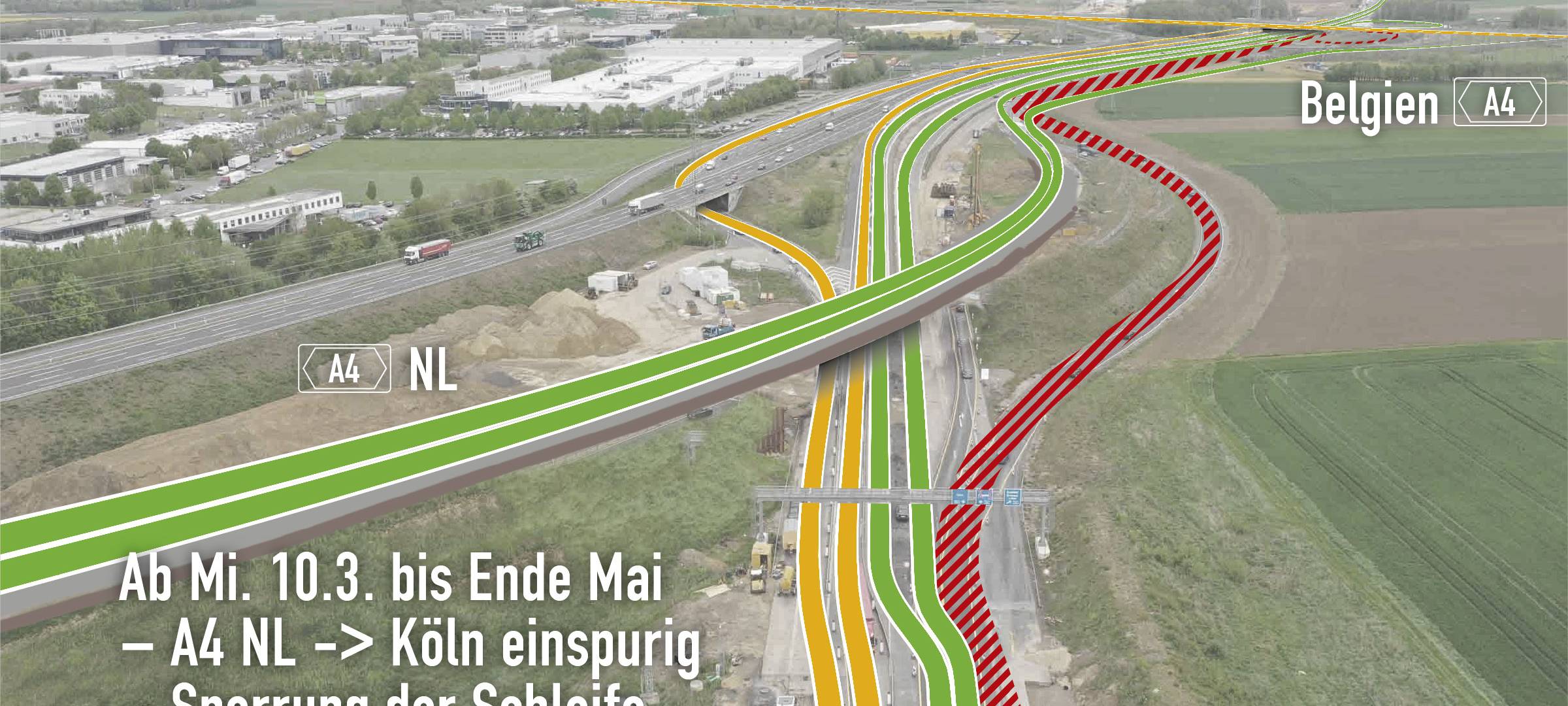 Der letzte große Bauabschnitt am Autobahnkreuz Aachen