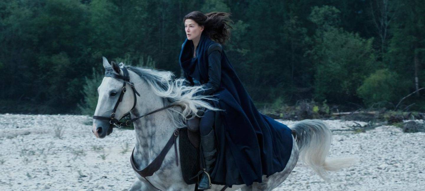 Die Magierin auf dem Pferd.