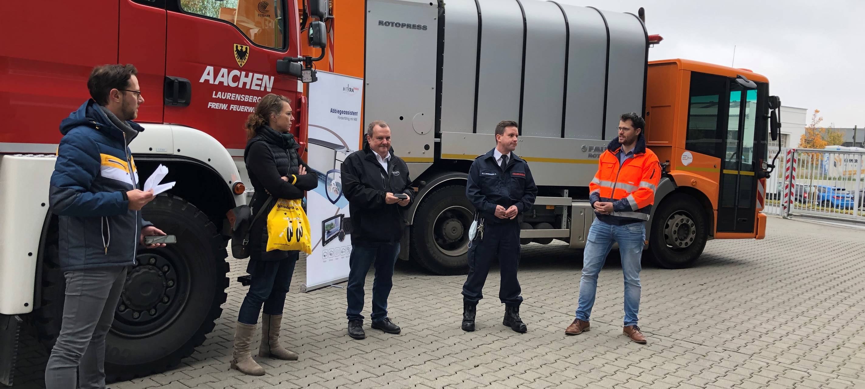 Abbiegeassistenzsystem für Aachener Feuerwehr und Stadtbetrieb