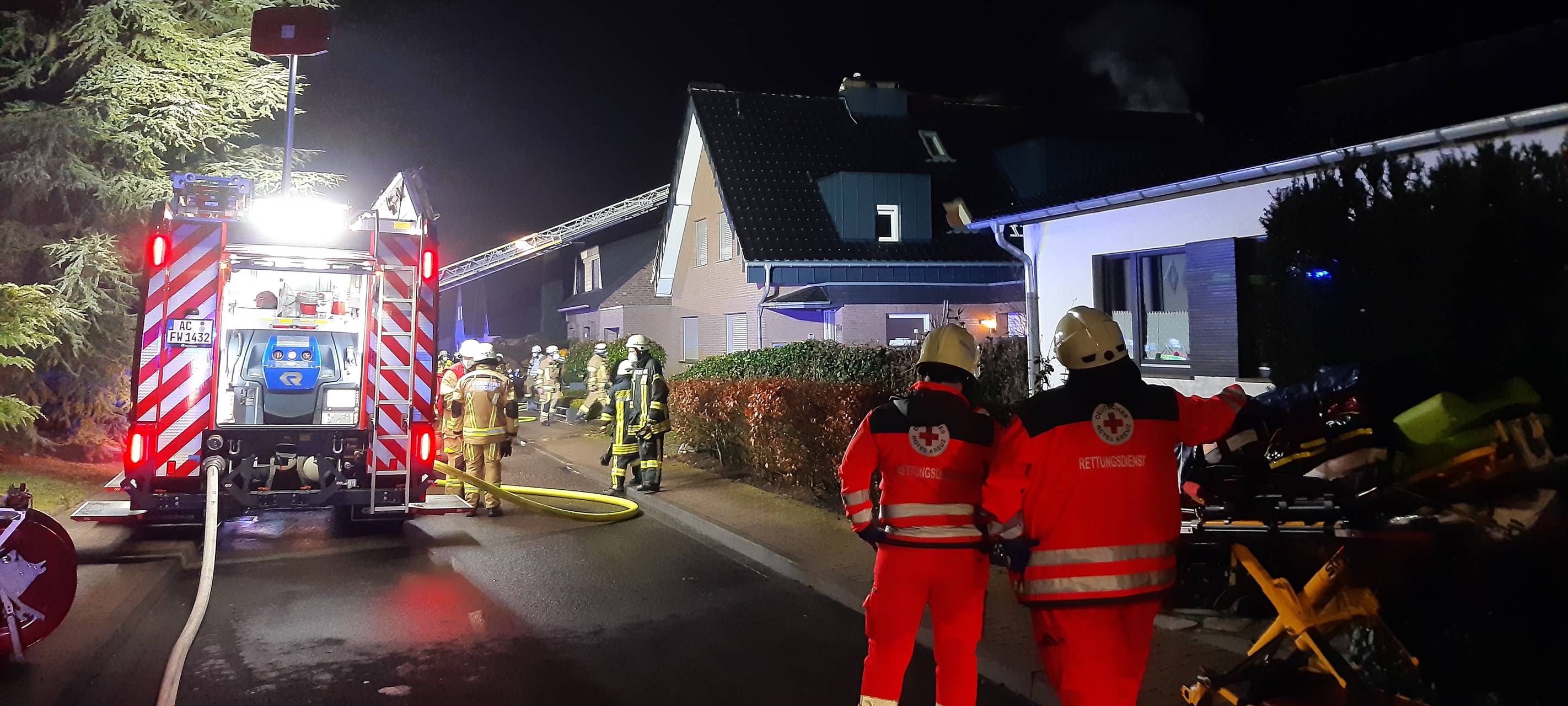 Dachstuhlbrand in Alsdorf-Begau