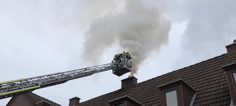 Kaminbrand-Einsatz in Alsdorf-Busch