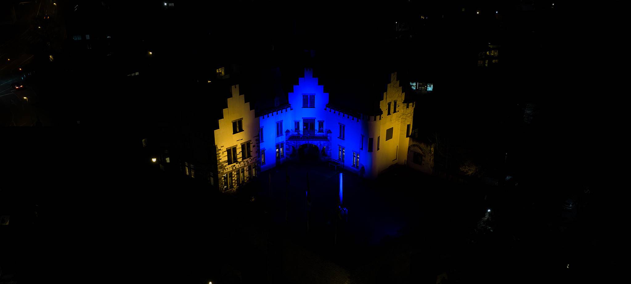 Burg Rode in Ukraine-Farben