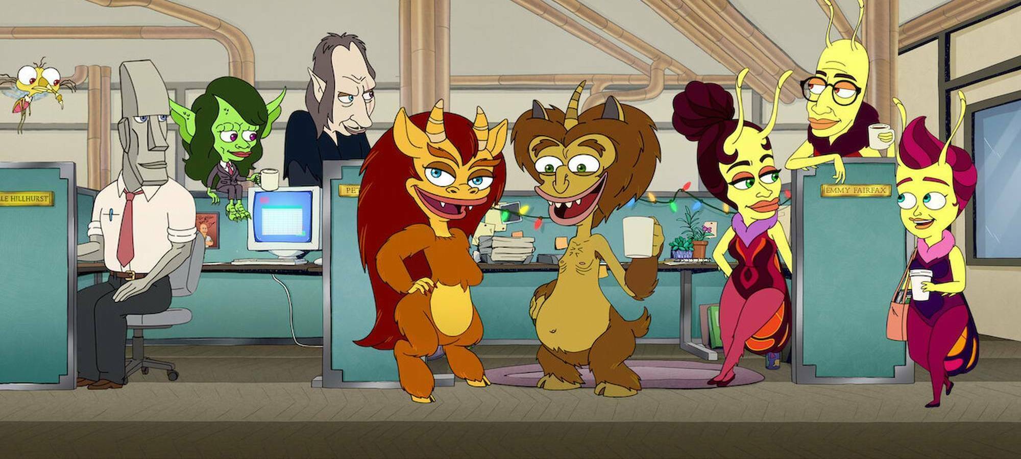 Die Hormonmonster in einer Bar.