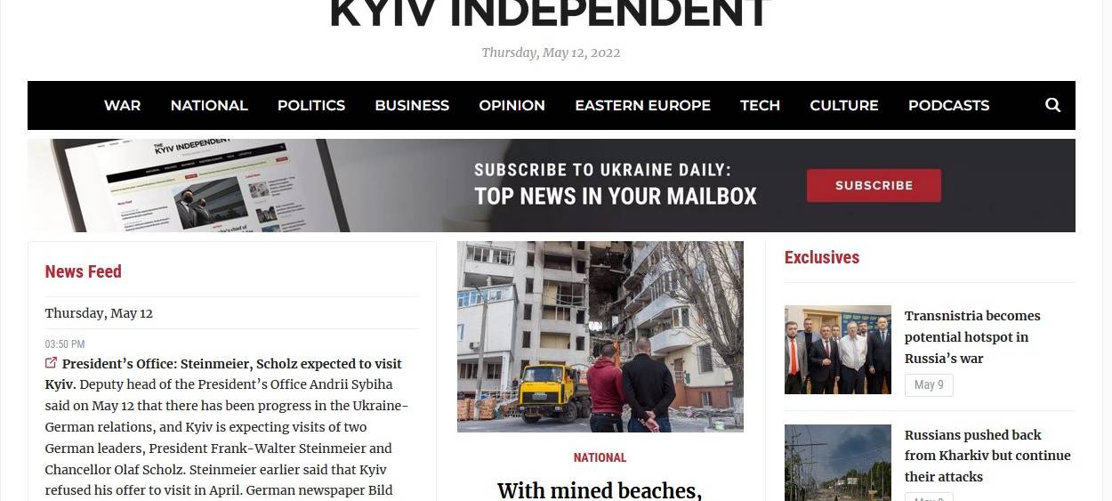 Karlsmedaille: Sonderpreis für "The Kyiv Independent"