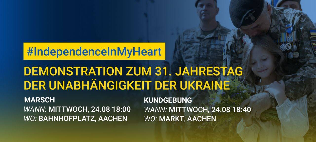 Ukrainischer Unabhängigkeitstag: Demo in Aachen