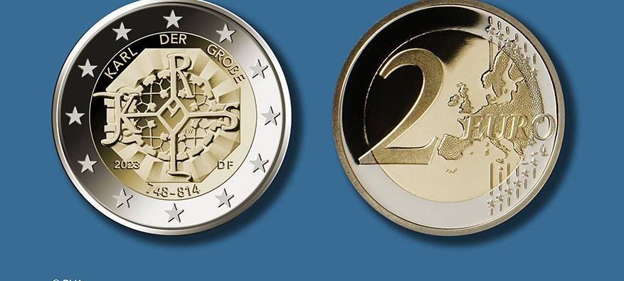 2-Euro-Münze zum 1275. Geburtstag von Karl dem Großen