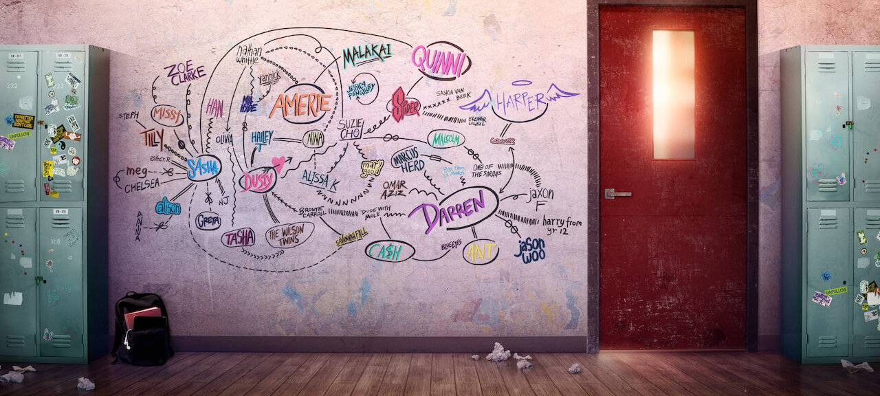 Ameries Wandbild in der Schule.