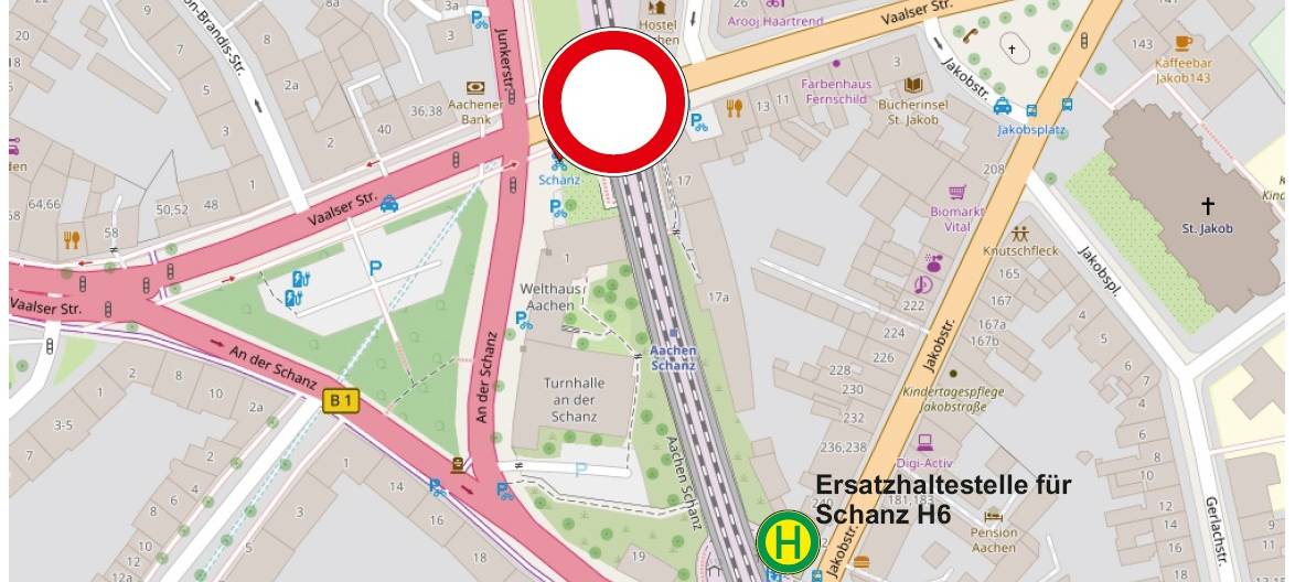 Vaalser Straße ab Mittwoch teils gesperrt