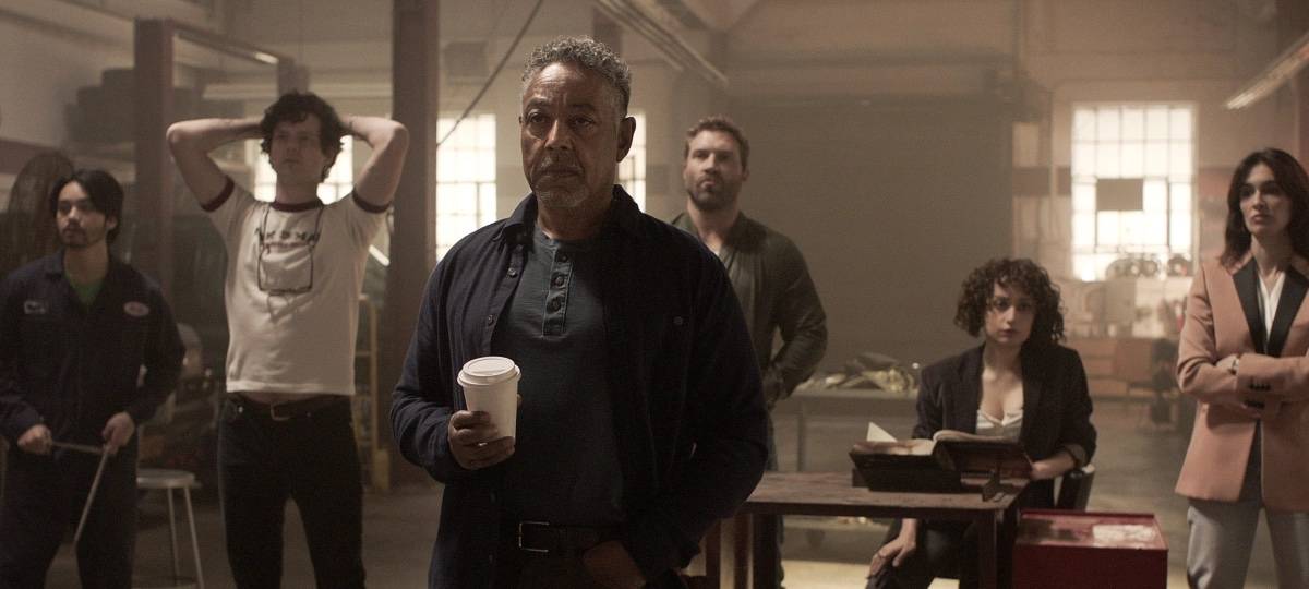 Die Bande um Leo bei der Vorbereitung.