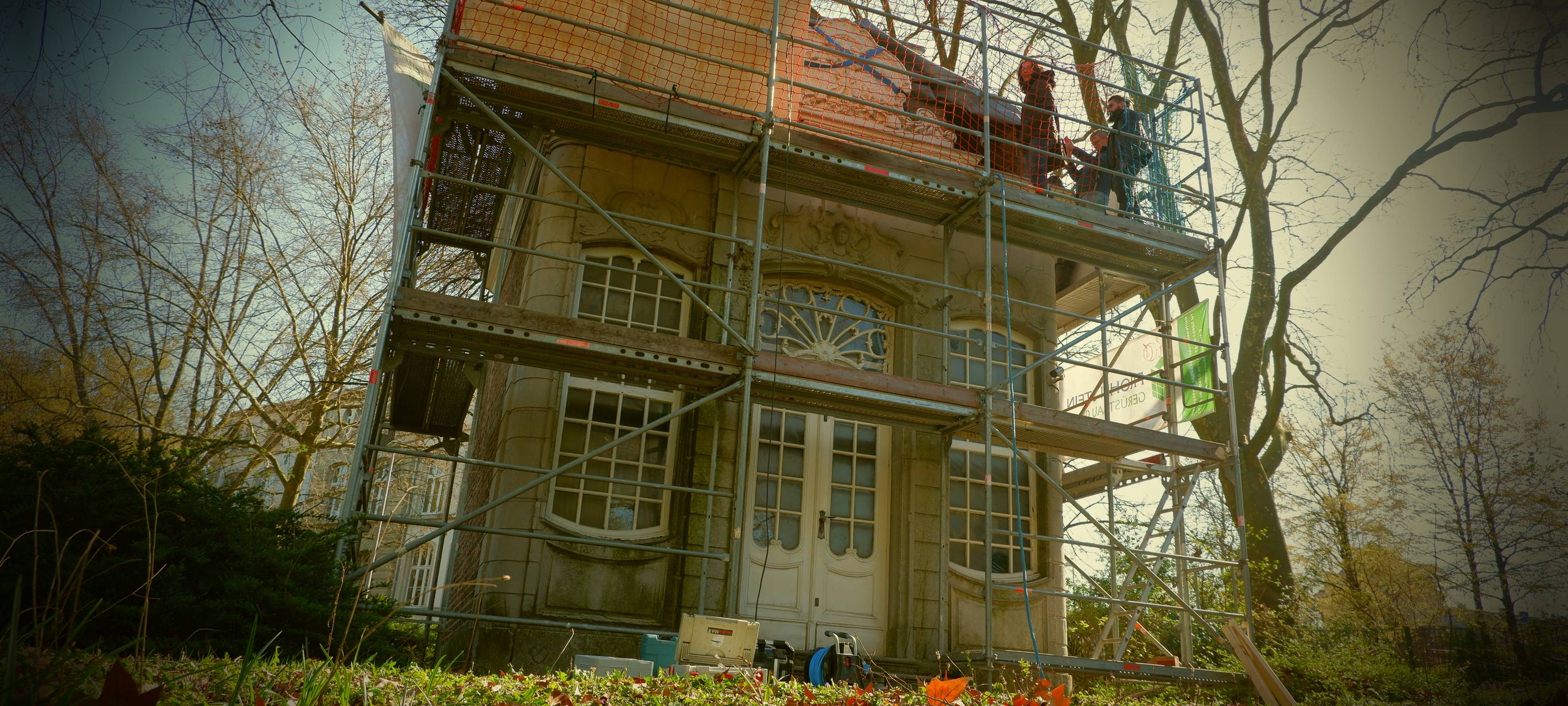 Arbeiten am Nuellens-Pavillon in Burtscheid