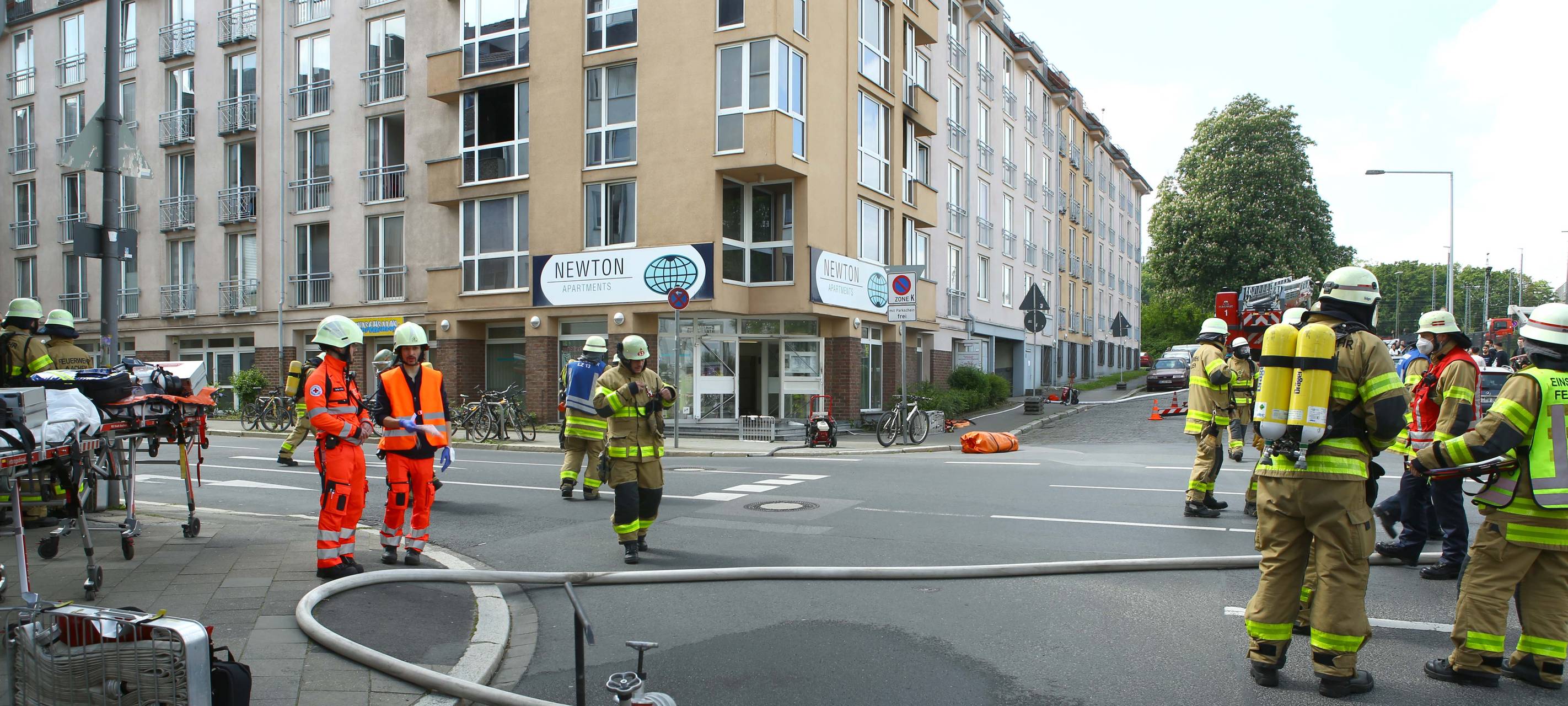 Sieben Menschen bei Feuer in Aachen verletzt