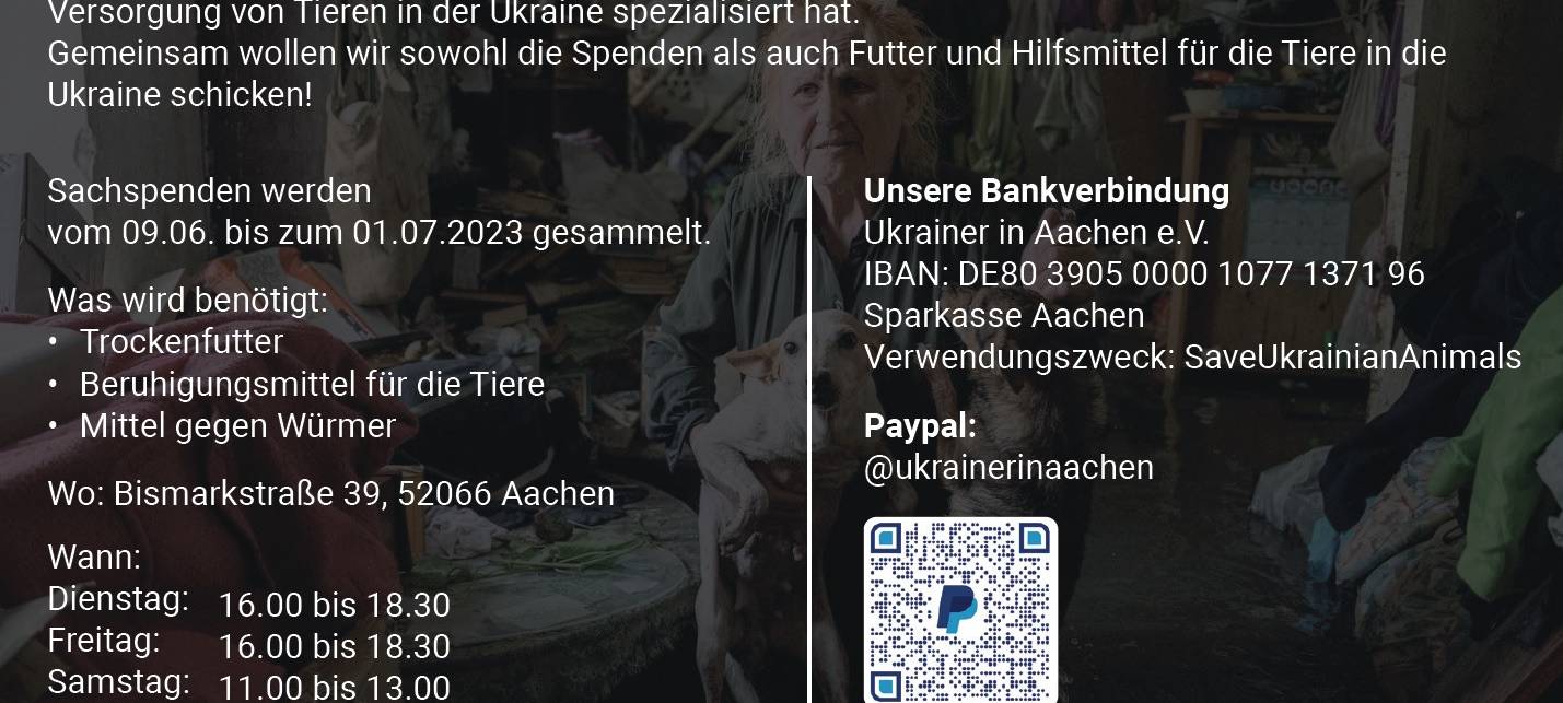 Ukrainer in Aachen helfen geretteten Tieren