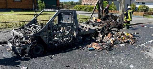 Kalterherberg: E-Auto der Post ausgebrannt