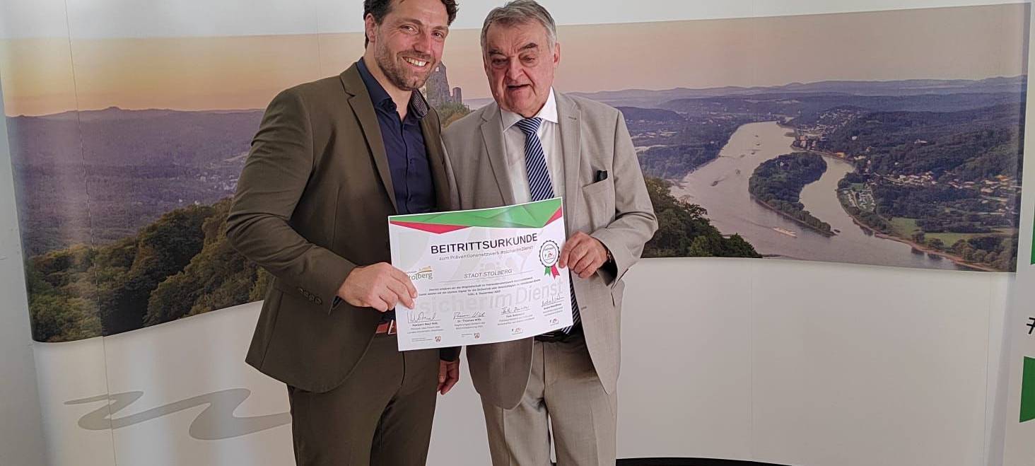 Stadt Stolberg tritt Netzwerk #sicherimDienst bei