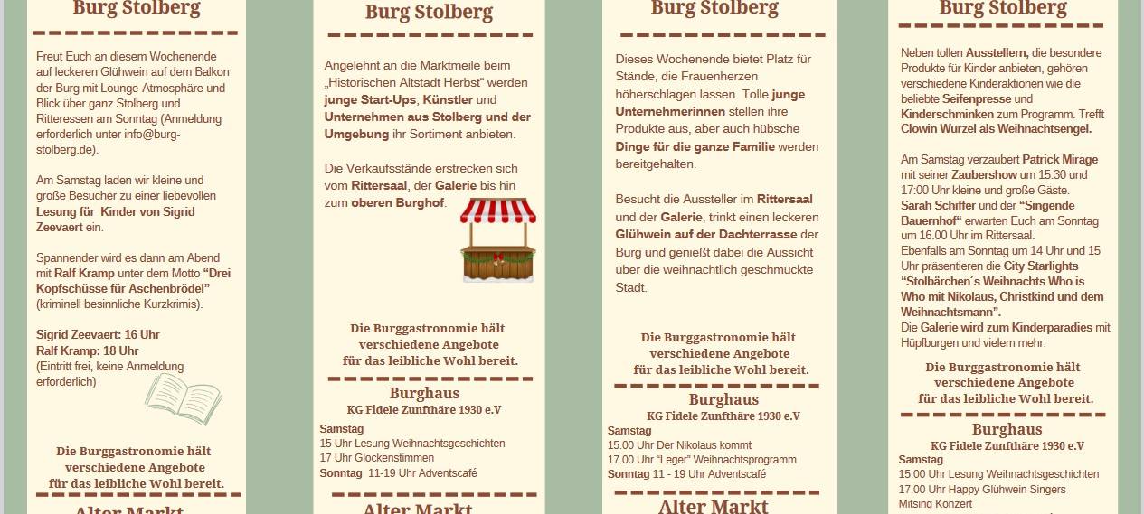 Kupferstädter Weihnachtstage ab Samstag