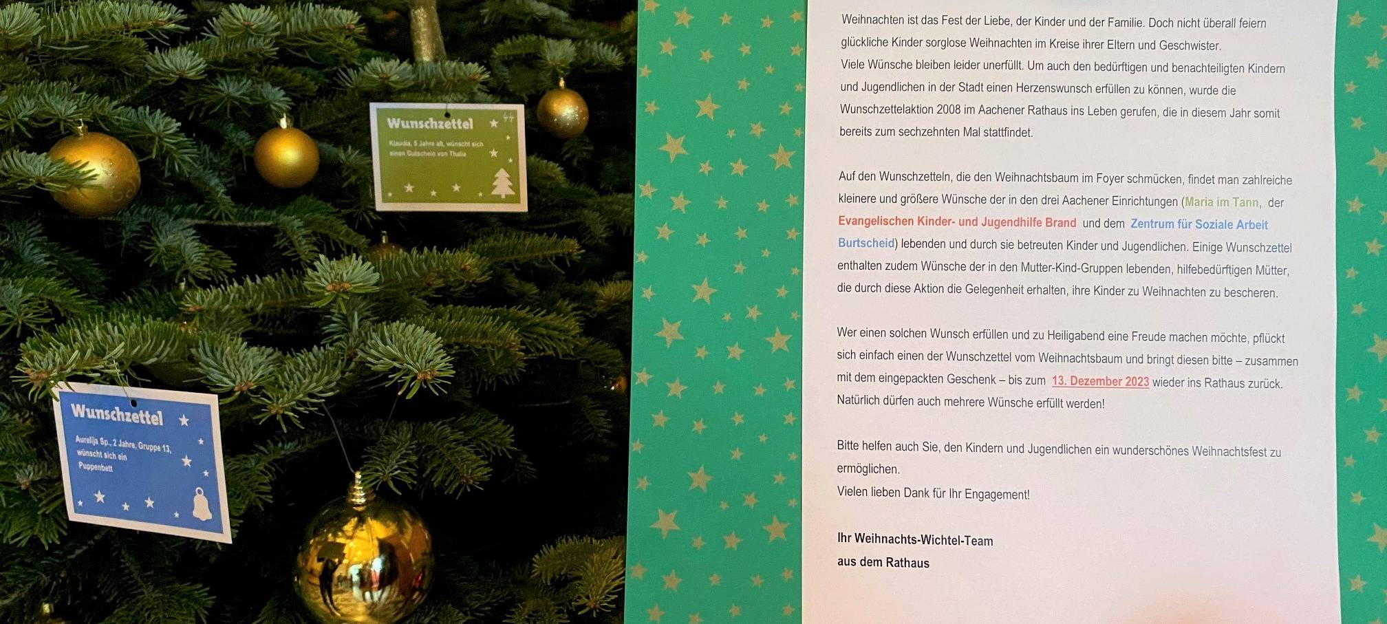 Weihnachts-Wunschbaum der Stadt Aachen