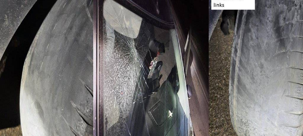 Mit Quasi-Slicks und defekter Scheibe auf der A4