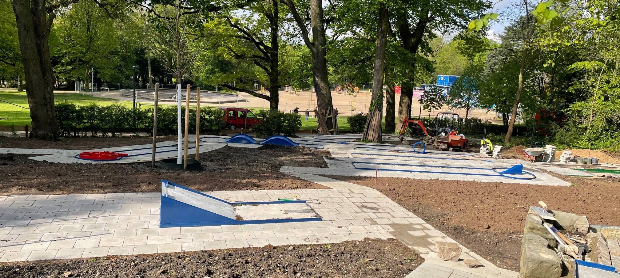 Minigolf-Anlage im Aachener Kurpark vor Wiedereröffnung