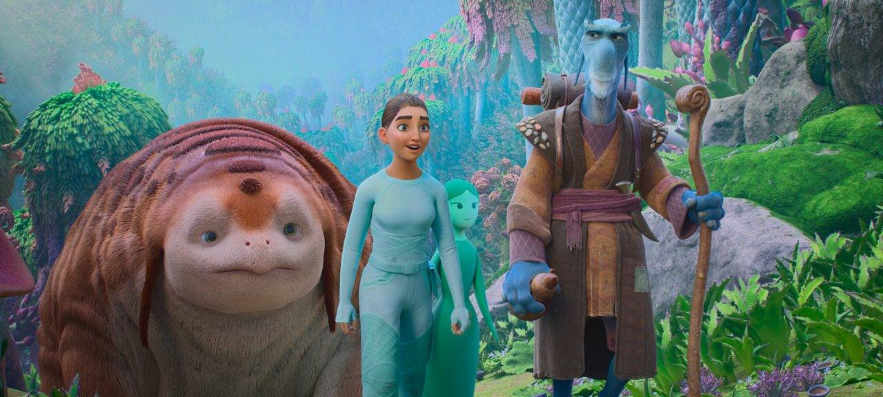 Eva und ihre Freunde auf der Erde.