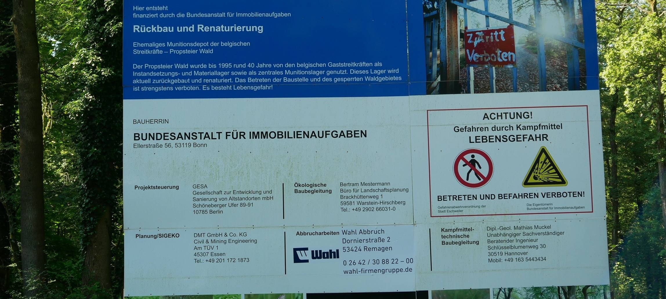 Sperrungen im Propsteier Wald