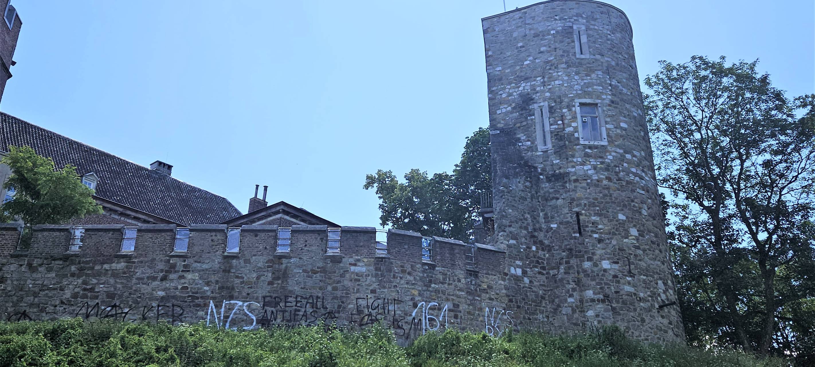 Burg Frankenberg: Mauer beschmiert