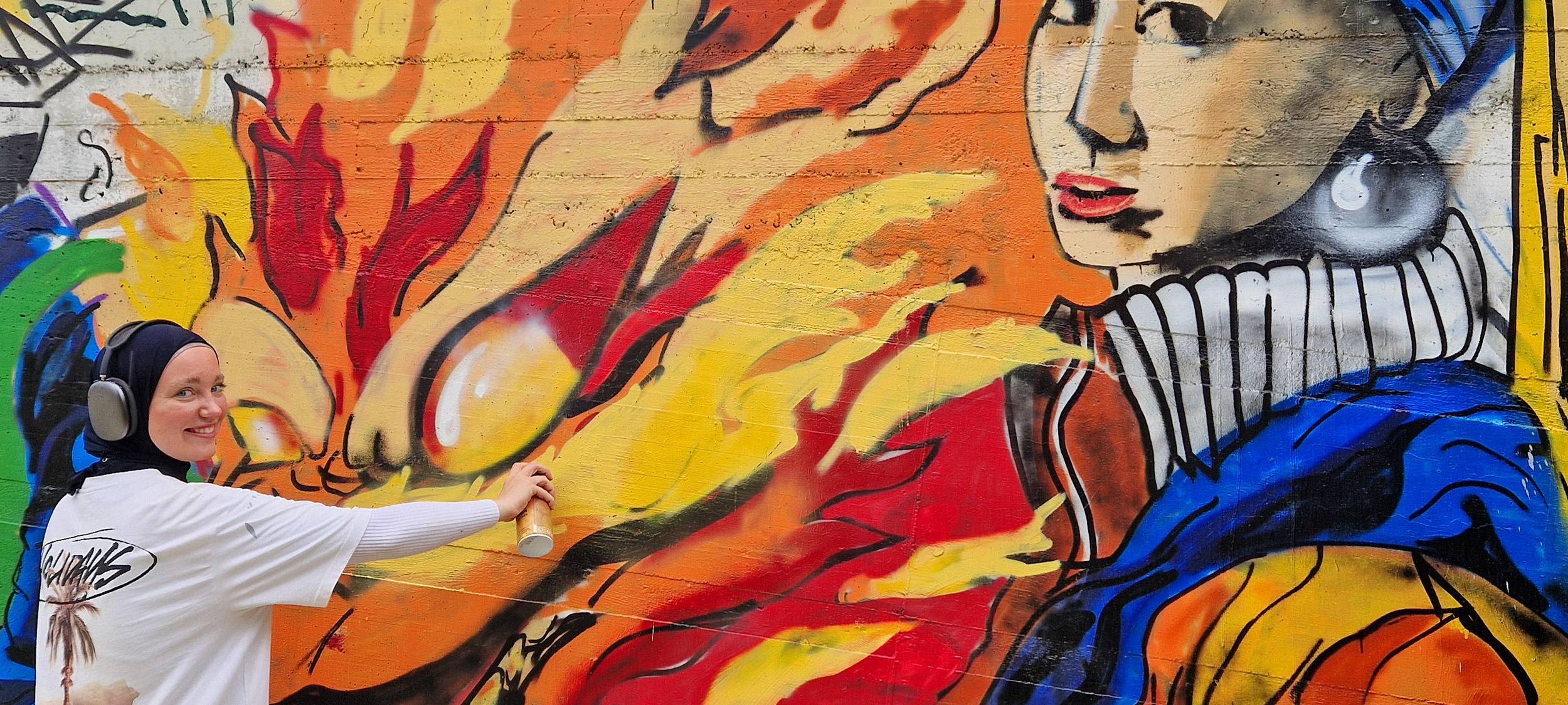 Graffiti-Kunst auf Herzogenrather Parkhausdach