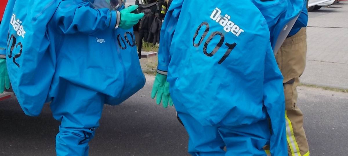 Feuerwehr im Chemie-Einsatz bei Aixtron