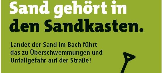 Aachen: Bitte keinen Sand in die Bachläufe!