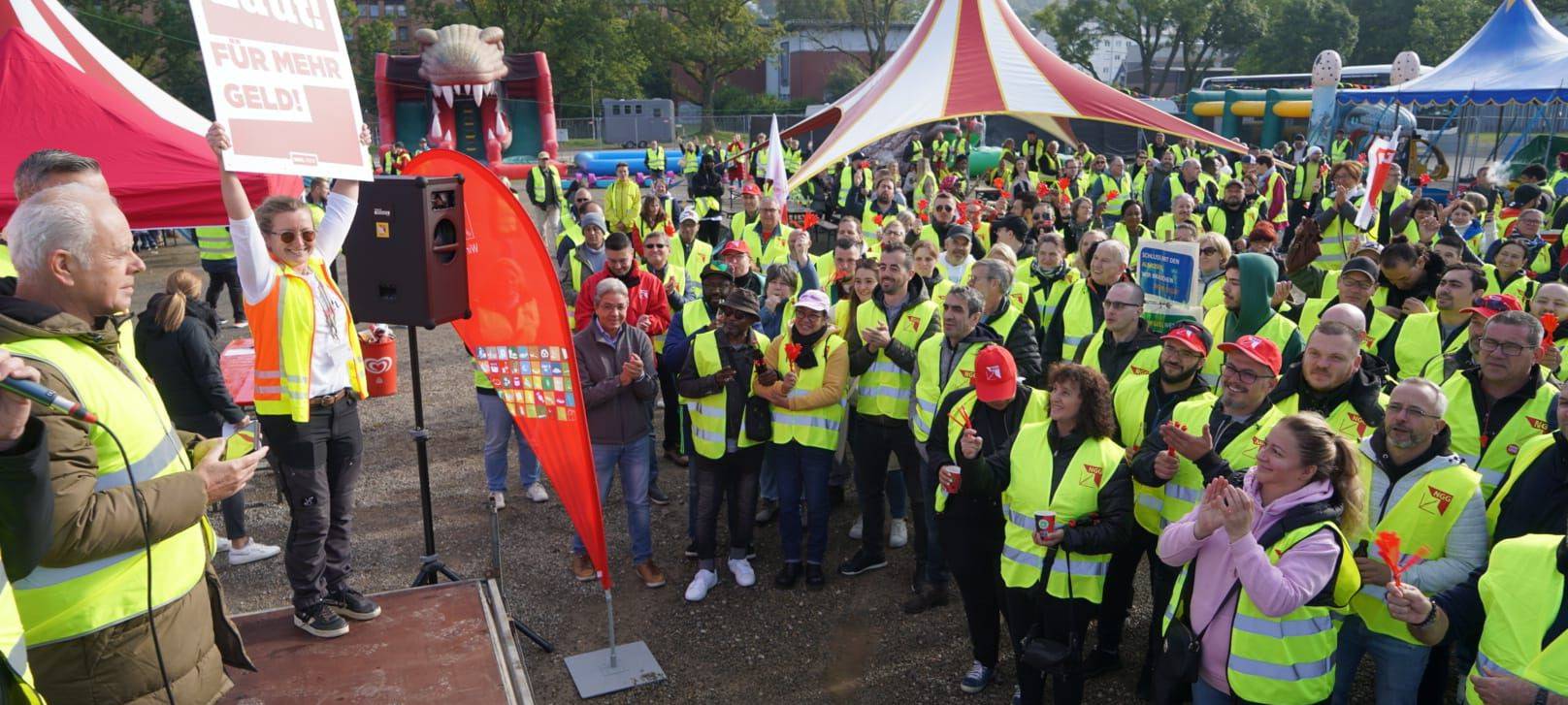 NGG-Protest auf dem Bendplatz