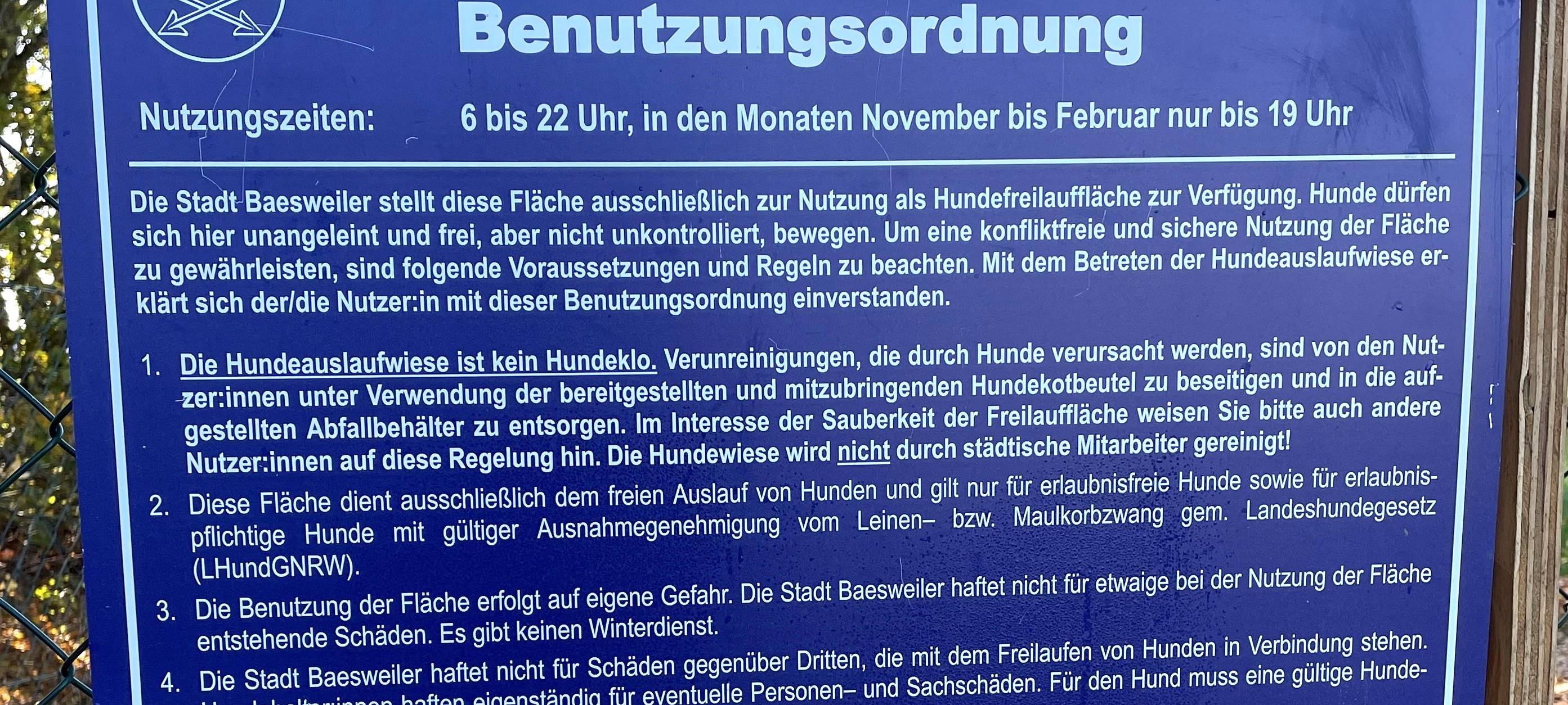 Baesweilers erste Hundeauslaufwiese in Setterich