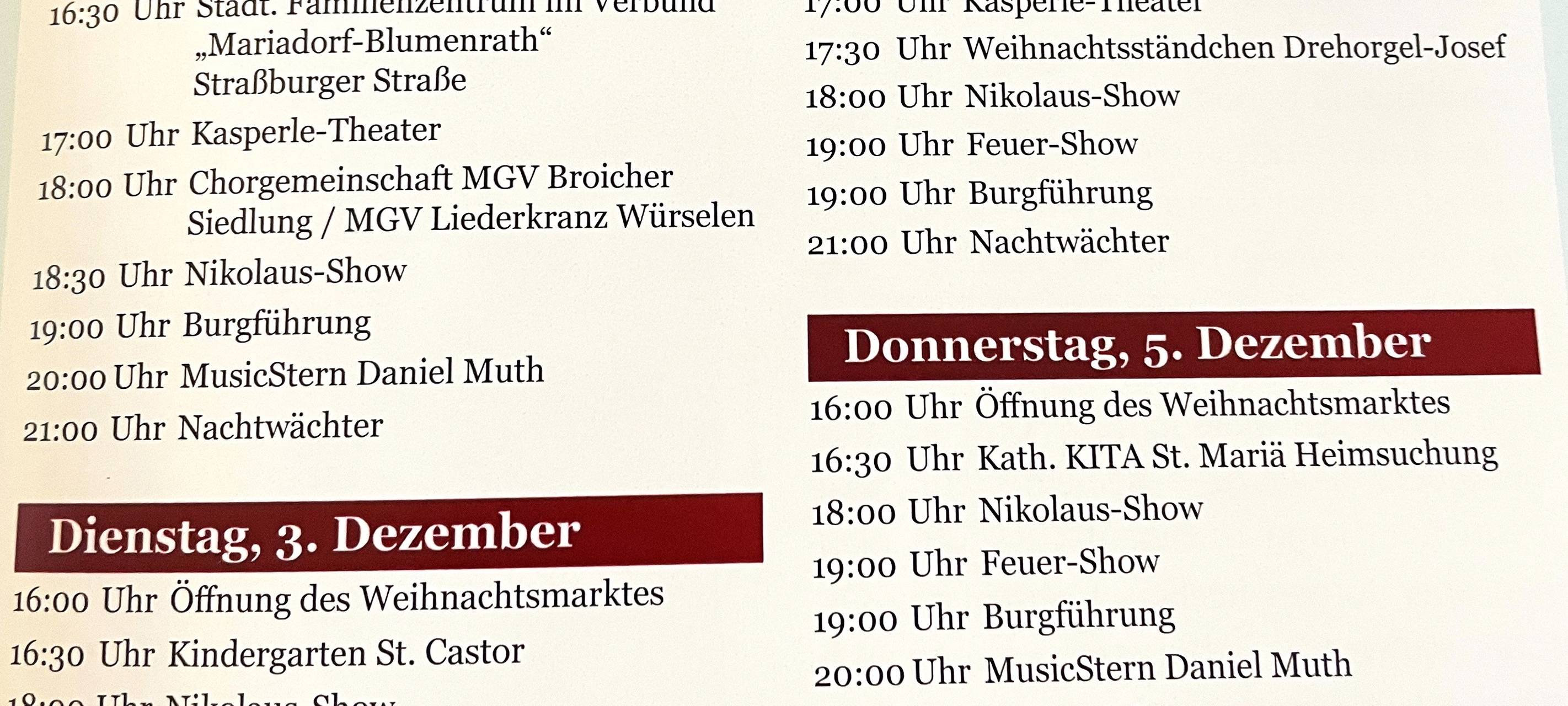 Phantastisches Wintermärchen in Alsdorf ab 28.11.