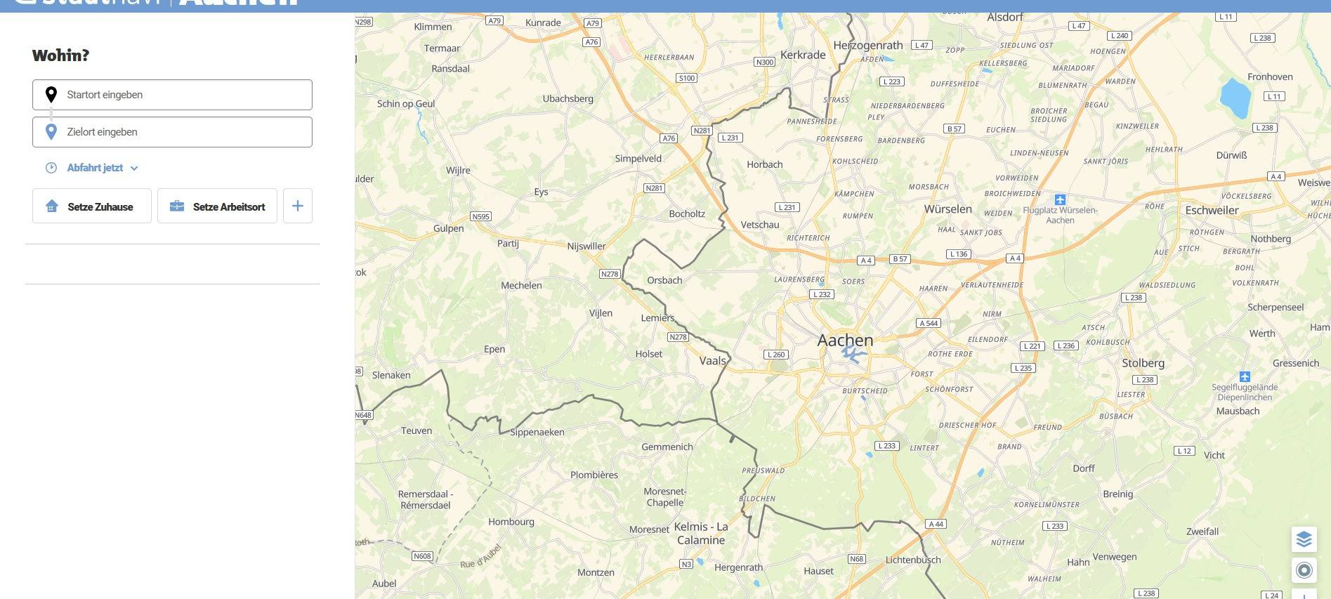 Stadt Aachen: Neues "Stadtnavi" online