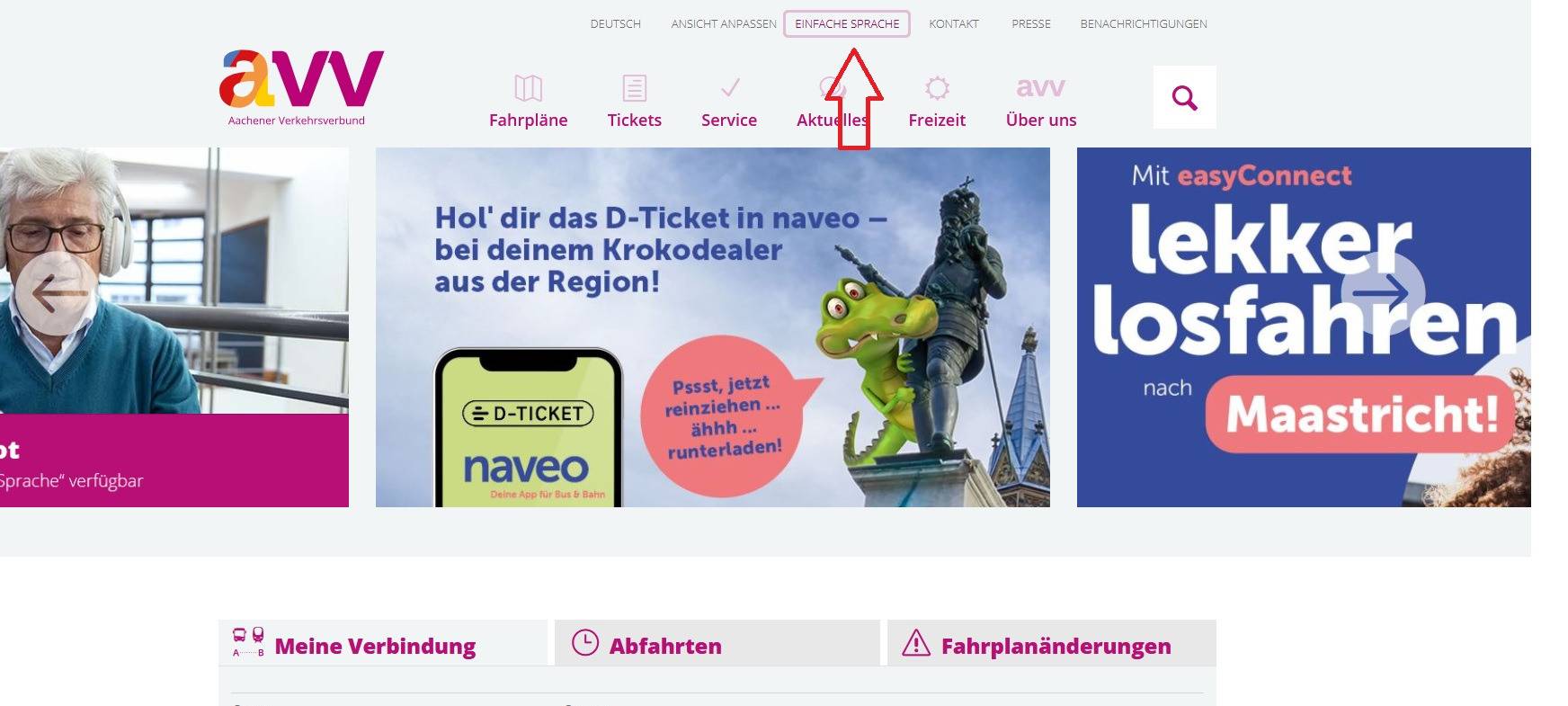 AVV.de: Jetzt auch mit einfacher Sprache