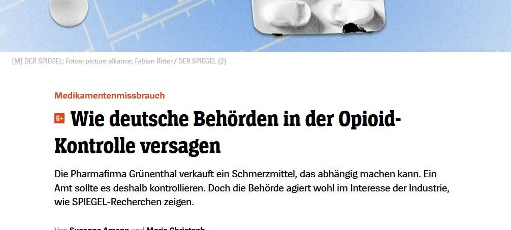 SPIEGEL: Grünenthals "Tramadol" ist gefährlich