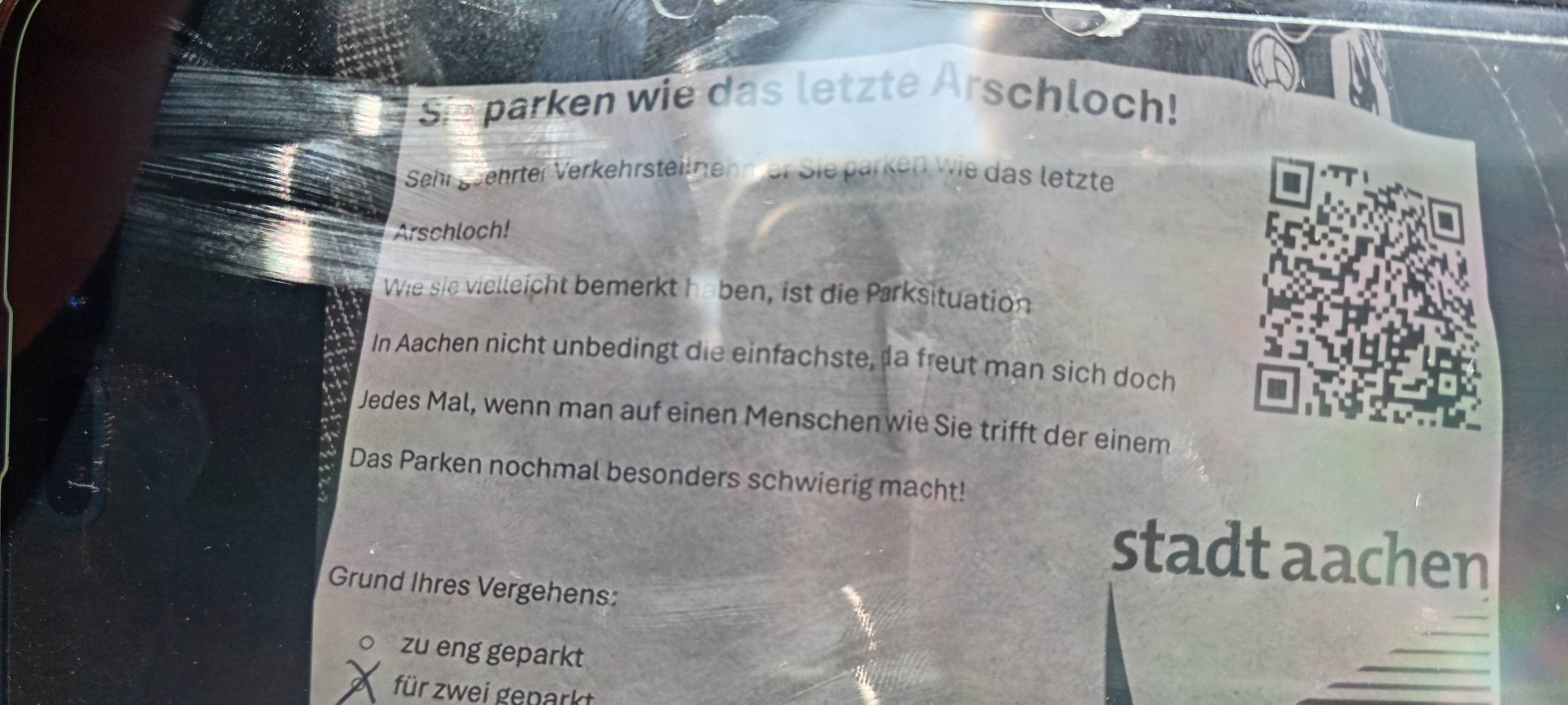 Fake-Knöllchen in Aachen unterwegs