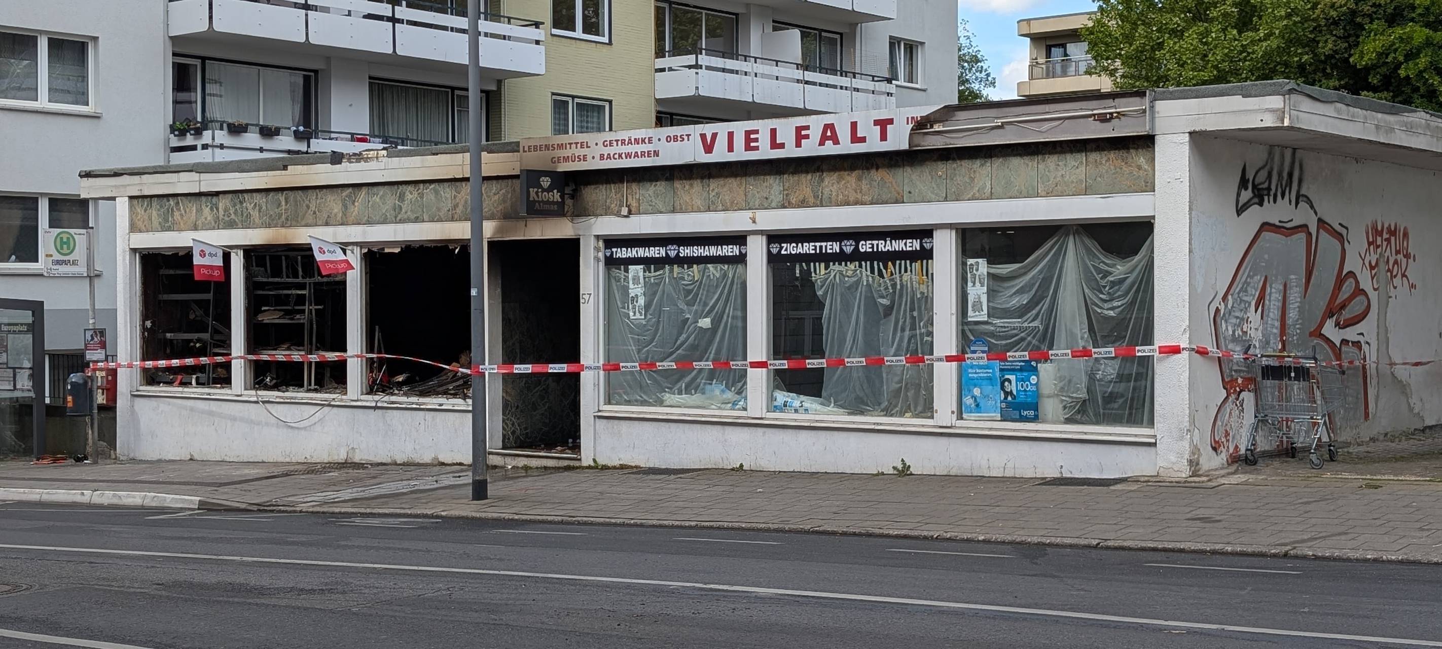 Feuer in Aachener Kiosk