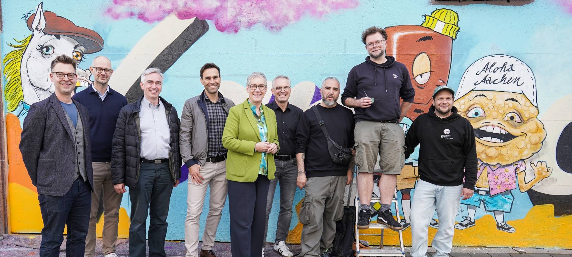 In Aachen entsteht die "größte Kunstleinwand der Innenstadt"